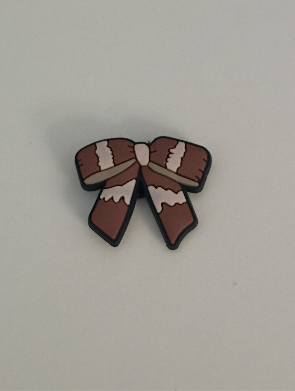 10 for $10 Jibbitz Croc Charms - Brown Coquette Bow With Cream Color Accents 4